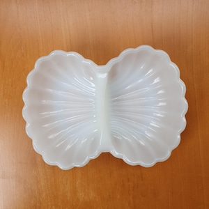 Vintage 70er Jahre Doppelschale Trinket oder Seifenschale von Avon, Milchglas