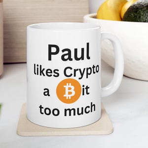 Custom Bitcoin Mug, Personalized Crypto Cup, Cryptocurrency Gift, Crypto Enthusiast Mug, Bitcoin Lover Mug, Funny Crypto Mug, Shiba Inu Pepe