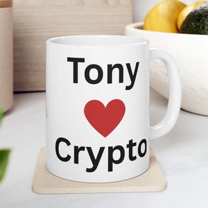 Personalized Crypto Mug, I love Crypto Coffee Cup, Custom Bitcoin Drinkware, Funny Crypto Mug, Joke Bitcoin Mug, Gift for Crypto Lover