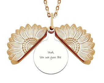 Swift Yeah You Can Face This Lyric Flower Locket Necklace