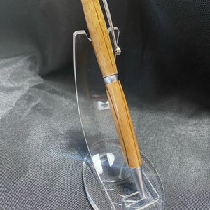Exotic Zebrawood Ballpoint Pen with Satin Silver Hardware