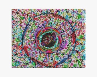 Psychedelic Amulet Decor, Handmade Evil Eye Wall Art