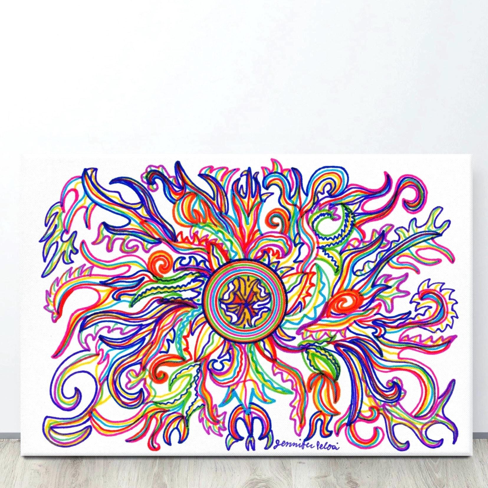 Psychedelic Wall Art | Abstract Artwork | Vibrant Wall Art | Floral Wall Art | Tropical Wall Art