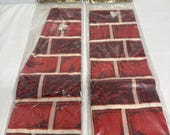 Vtg Crepe Paper Red Brick Fireplace Chimney School Holiday 12.5sq ftx2ydsx1.5ft