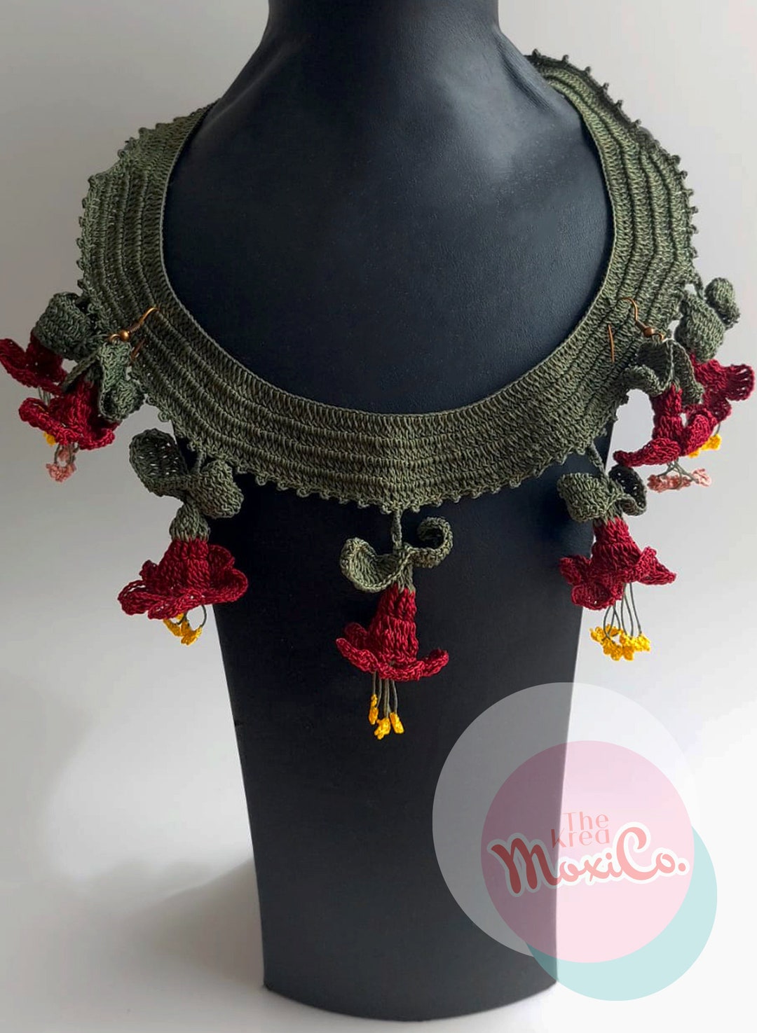 Elegance Embodied Silk Thread Needle Lace Jewelry Set Handmade, Turkish Oya Necklace, Flower