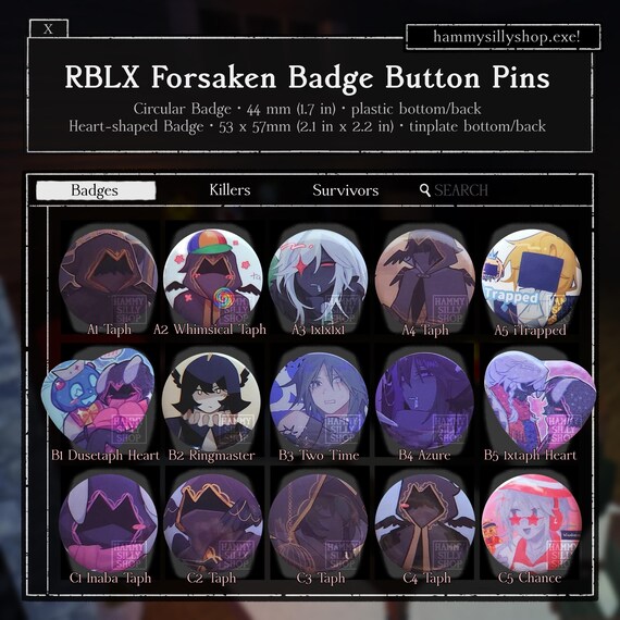 RBLX Forsaken バッジ ボタン ピン - Etsy 日本