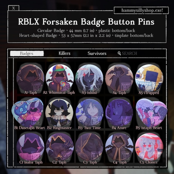 RBLX Forsaken バッジ ボタン ピン - Etsy 日本