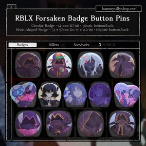 RBLX Forsaken Badge Button Pins