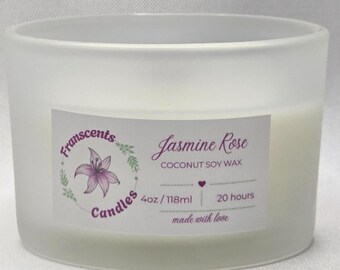 Vela de soja con coco, rosa y jazmín