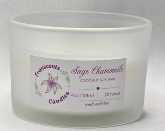 Cera de soja, coco y manzanilla de salvia