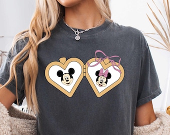 Comfort Colors Funny Locket Shirt, Disney Locket Bow Shirt, Minnie Mickey Lover tee, Mickey Minnie Shirt, Mickey Coquette Tee,Gift For Woman