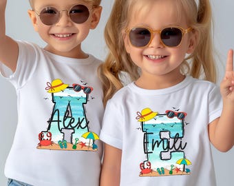 Custom Kids Beach T-Shirt, Kids Shirts For Summer Time, Custom Kid Vacation Shirt, Matching Summer Shirt, Gift For Summer, Summer Kids Shirt
