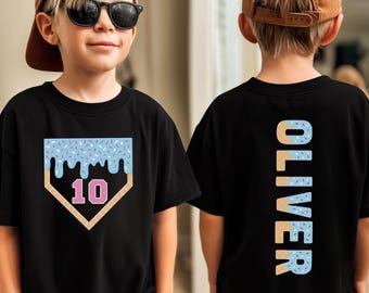 Personalized Ice Cream Drip Shirt for Boys, Kid's Birthday Drip Shirt, Ice Cream Drip Shirt, Custom Team Gift, Youth Sport Tee, Gift For Boy
