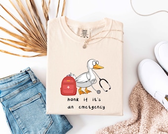 Comfort Colors Emergency Department Nurse Shirt, Silly Goose Emergency Nurse Tee, Nursing Shirt, Funny Nurse Gift, Emergency Room Nurse Gift