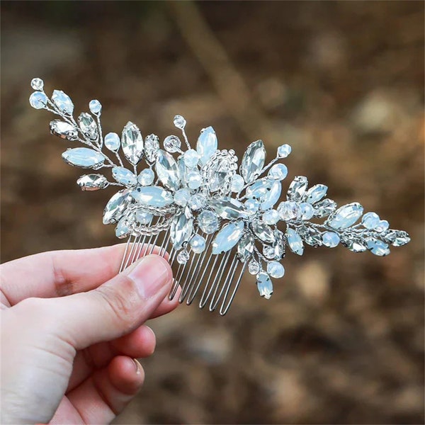 Handmade hair comb insertion comb, Bride Wedding Headwear, Wedding hair accessories, Wedding hair piece silver Wedding hair vine,Gift