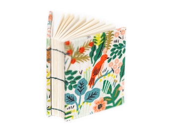 Mini cuaderno encuadernado en copto de la jungla
