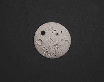 Tiny 3x3 Moon Wall Hanging, Dreamy Lunar Home Decor, Celestial Ornament, Second Sale
