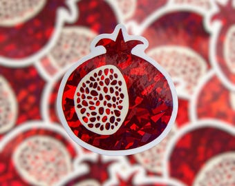 Pomegranate Sticker, 3x3 Vinyl Sticker