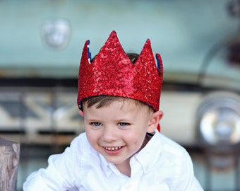 Dress Up Crown - Sequin Crown - Birthday Crown - Red Sequin Crown - Fits all