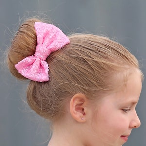 Pink Matte Sequin Bow Clip- Sequin Bow Clip, Pink Sequins, Pink bow clip, Pink Bow Clip, Cheer bow clip, Dance Bow Clip, Birthday Gift, Pink