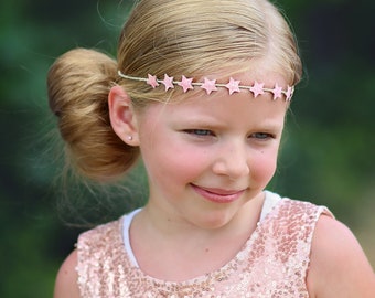 Diadema de estrellas de brillo rosa- Diadema de brillo, Diadema rosa, Diadema de cumpleaños, Diadema de fiesta, Regalo de cumpleaños de niña, Regalo para ella, Rosa