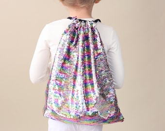 Pastel Sequin Backpack - Sequin Backpack - Sequin Bag - Reversible Sequin Backpack - Drawstring Flip Sequin Backpack - Sequin Bag