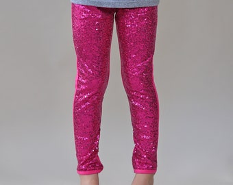 Hot Pink Sequin Pants - Hot Pink Leggings - Hot Pink Sequin Leggings, pink pants, pink leggings, hot pink pants, sequin pants, dance pants