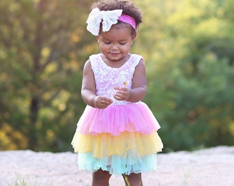 Pink Sparkling Sequin Top Tulle Girl Dress - Flower Girl Birthday Outfit, Princess Chiffon Party Dress, Perfect Gift for Special Occasions