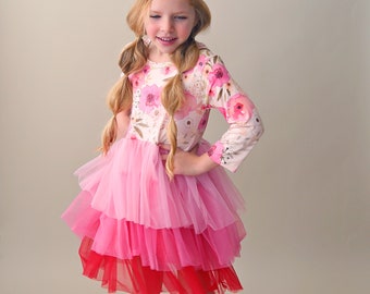 Tulle Flower Girl Dress - Princess Birthday Outfits, Fluffy Party Dress for Special Occasions, Gift for Girls, Twirl-Worthy Flower Girl