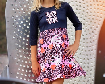 A-Line Dress - Girls Dress - Twirly Dress - Birthday Dress - Party Dress - Love Dress