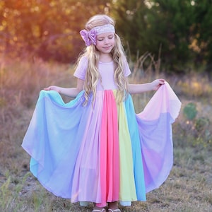 Rainbow Dress Long Pastel Dress sequin Tank Dress Birthday Dress, Party ...