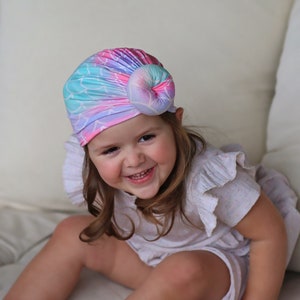 Mermaid Scale Turban Baby Turban Toddler Turban Mermaid Turban Baby knot turban Baby Head Wrap Knot Turban image 2