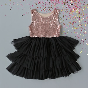 Black Sequin Tutu Dress - Sequin Tutu Dress - Rose gold Tutu Dress - Birthday Dress - Party Dress - Twirly Dress