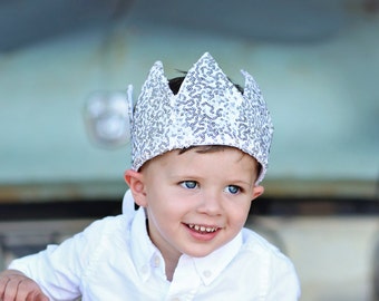 Dress Up Crown - Sequin Crown - Birthday Crown - Silver Sequin Crown - Silver Crown - Fits all - Reversible Crown