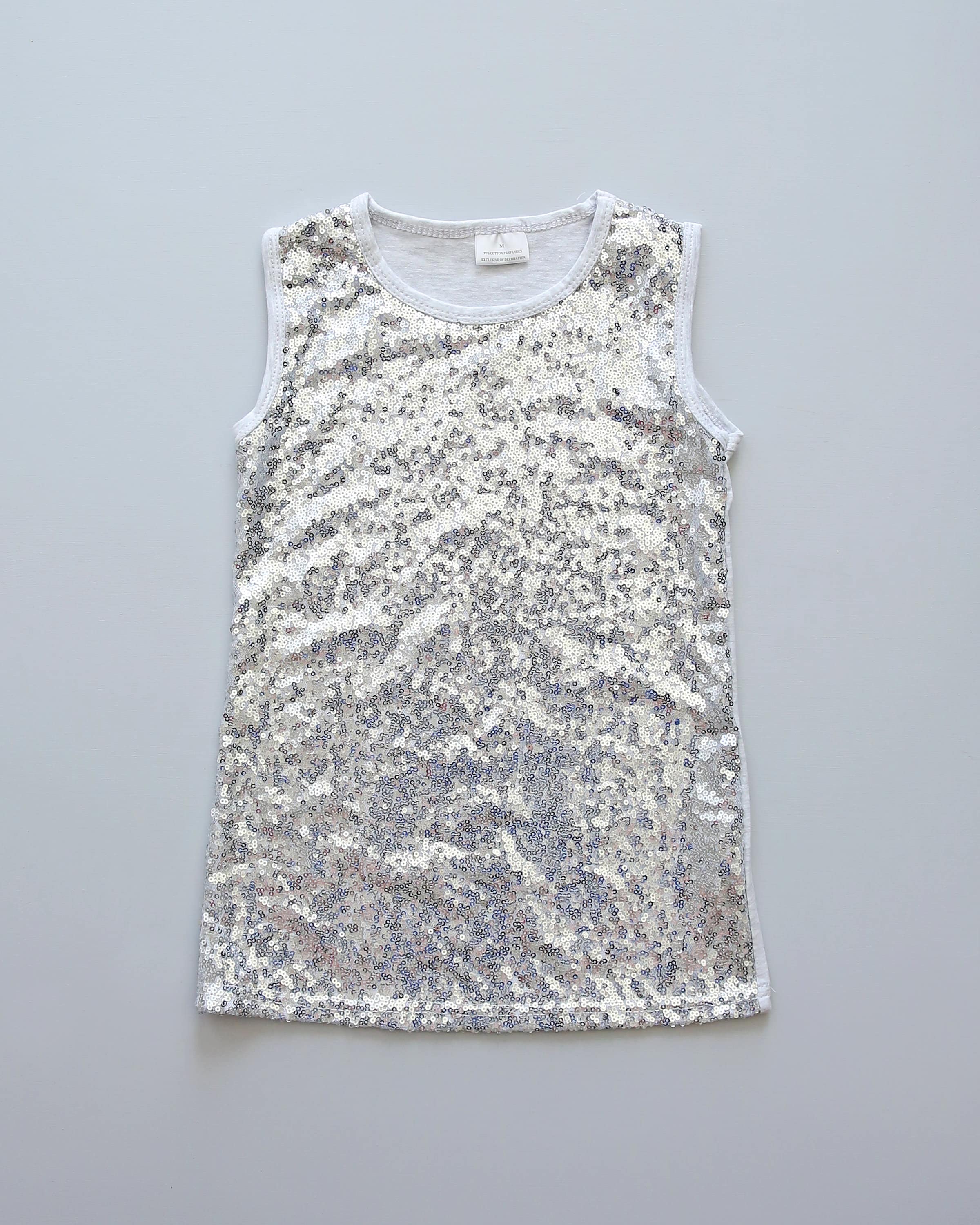 silver sequin tunic dress Silver Tank Sequin Dress - Silver Sequin Tunic -Sequin Shift Dress - Birthday Dress - Party Dress - Sequin Tank Dress