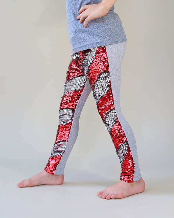 red sequin leggings