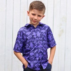 Boys Hawaiian Shirt, Boys Button up Trendy Shirt, Boys Button Shirt, School shirt, Boys Dress Shirt