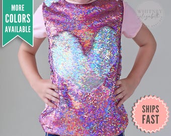 Girls Sequin Top, Trendy Kids Sparkle Shirt, Sequin Birthday Party Outfit, Girls Clothing, Sequin Birthday Shirt Gift, Girls Birthday Shirt