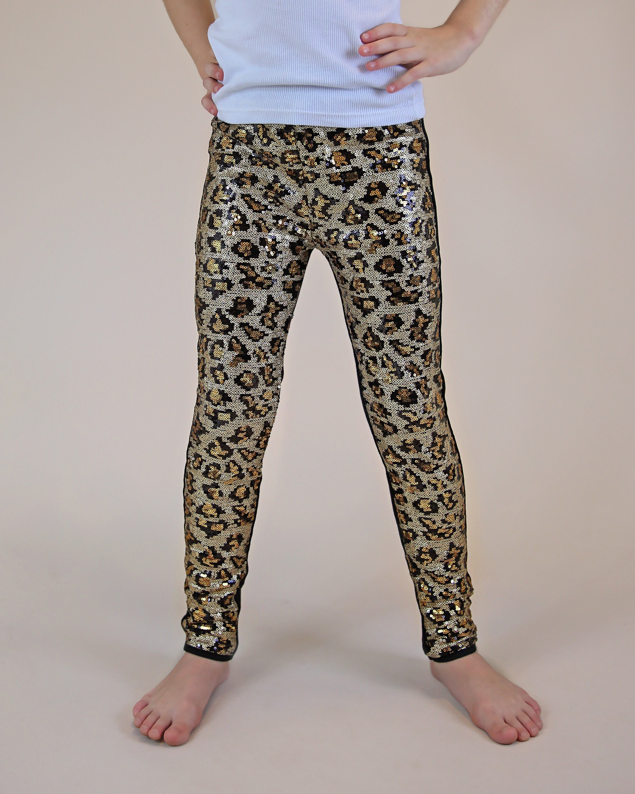 Leopard Leggings - Animal Print Sequin 