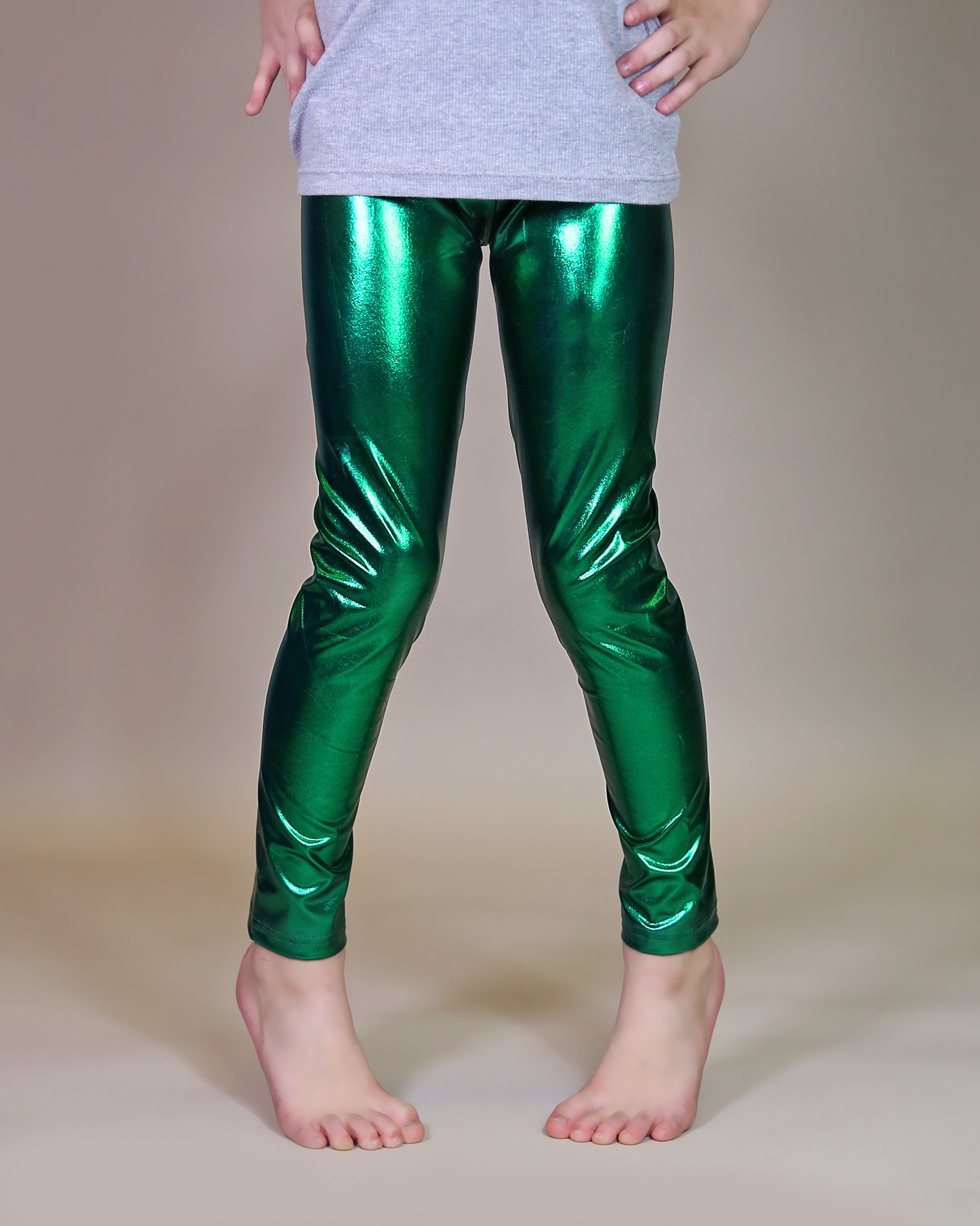 Metallic 3D Leggings Mermaid Green - My Brazilian Boutique