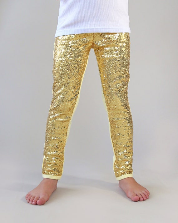 gold sequin pants