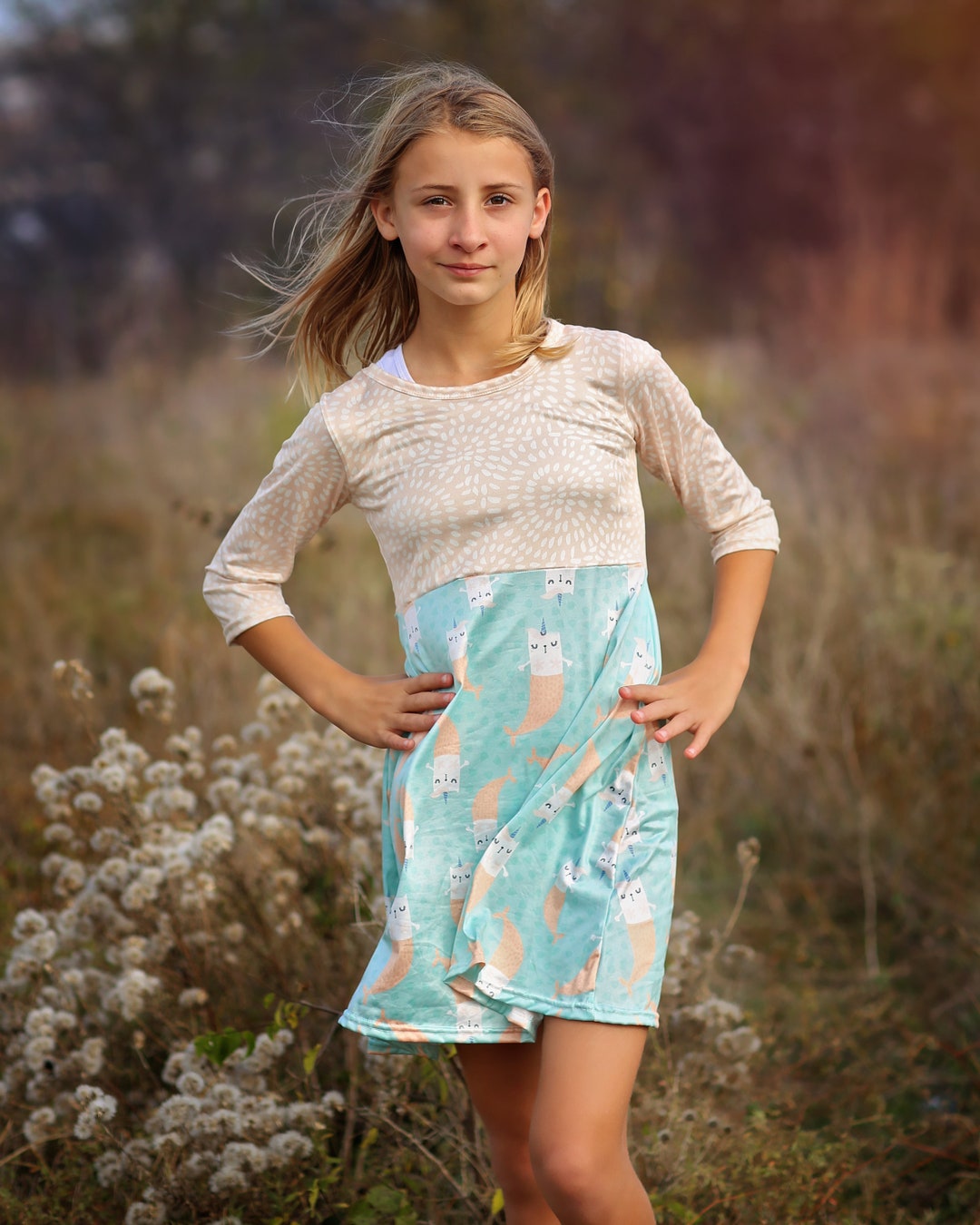 A line Dress Girls Dress Twirly Dress Birthday Dress Party