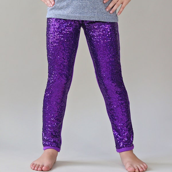 Purple Sequin Leggings- Purple Sequin Pants, Costume, Purple Pants, Dance Pants, Purple Glitter Pants, Purple Sparkle Pants, Birthday Gift