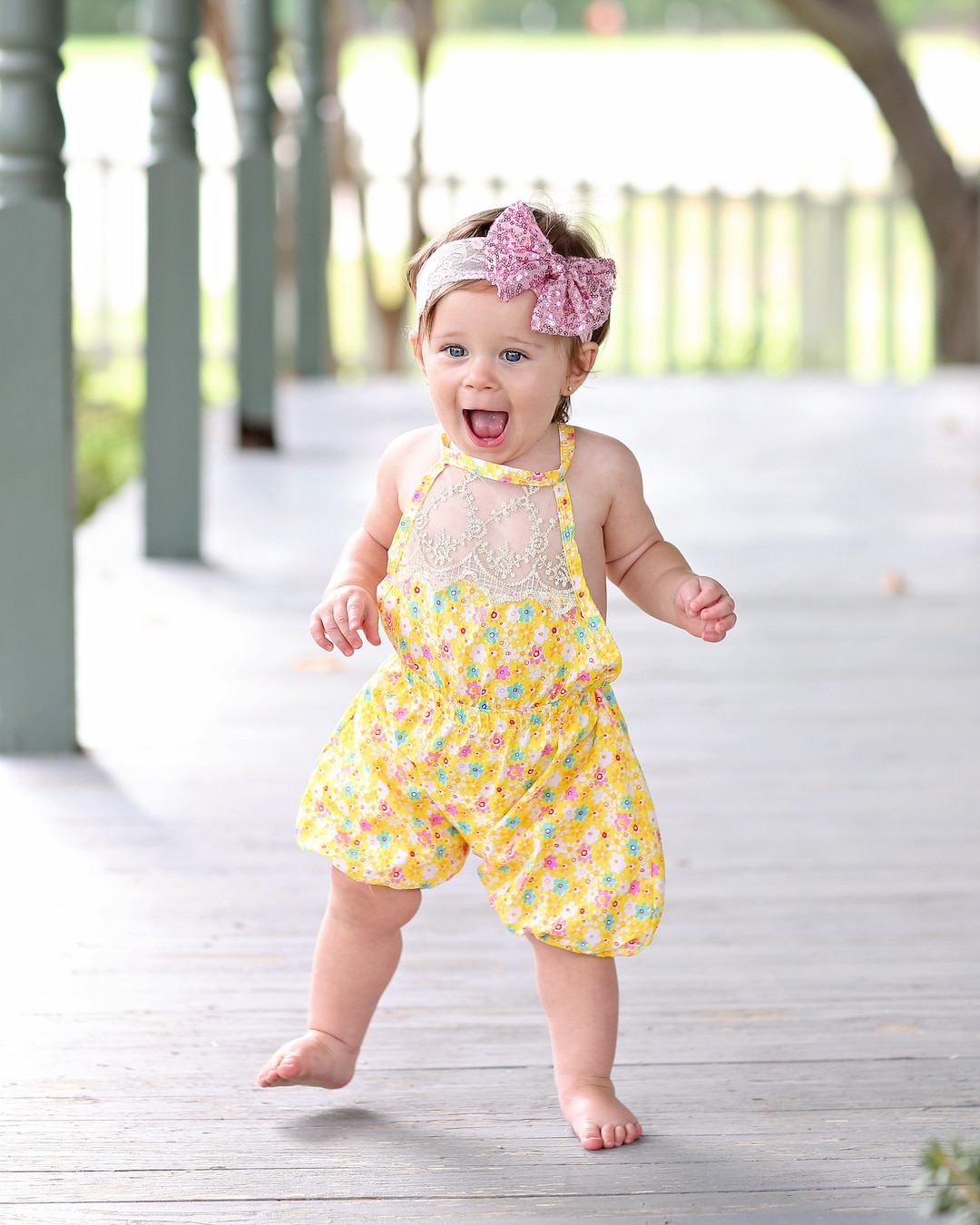 Yellow Floral Baby Toddler Romper- Baby Gift, Toddler Romper, Baby Gift ...