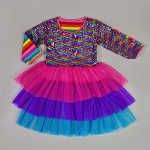 Flowered Girls Tutu Dress• Layered Tulle Princess Outfit for Toddlers Size 2-6, cute Birthday Princess Dress Up Flower Girl Gift for her