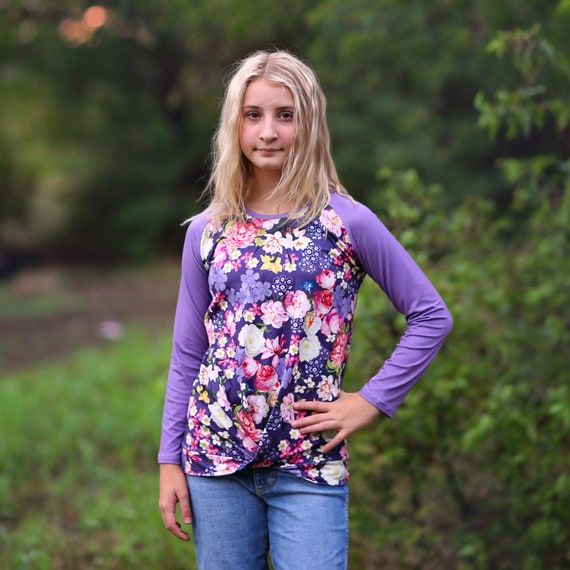 floral baseball tee womens