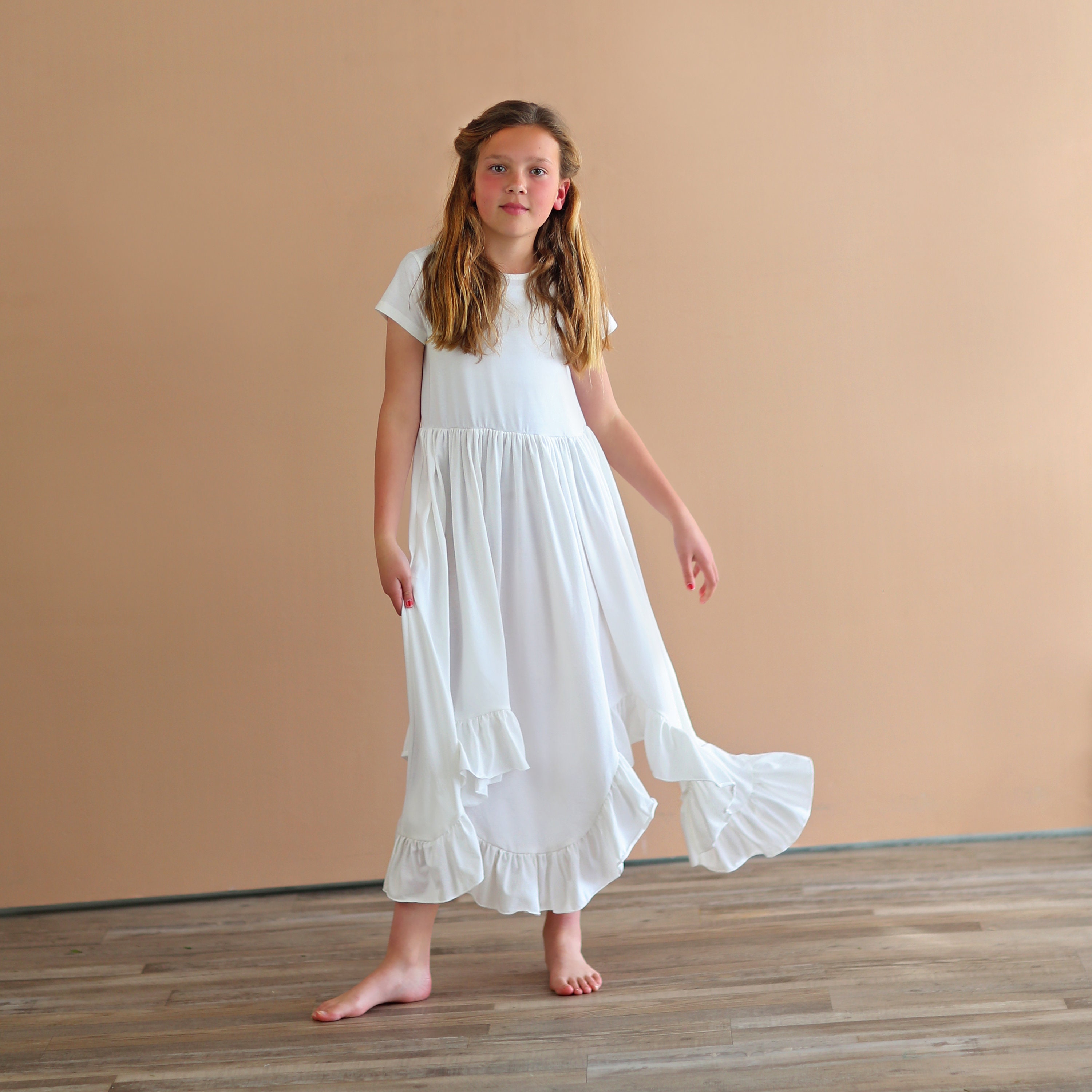 Childrens white shop maxi dress