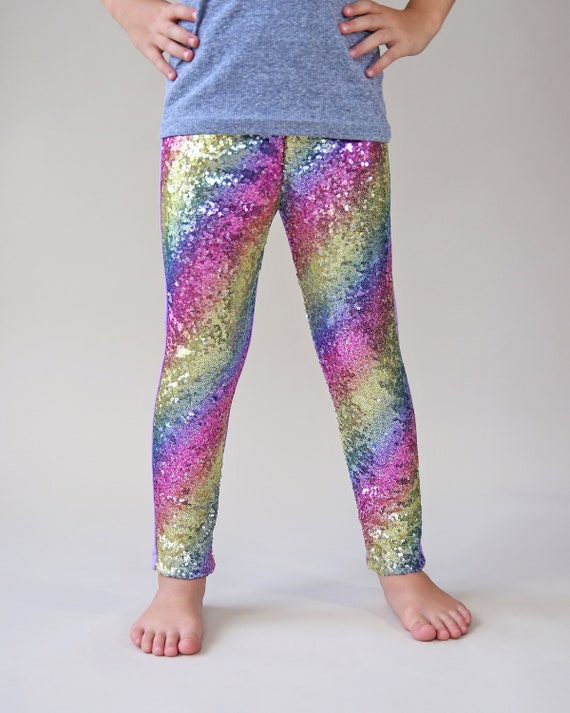 Pastel Rainbow Sequin Pants Pastel Rainbow Leggings Rainbow Sequin Leggings  -  Canada