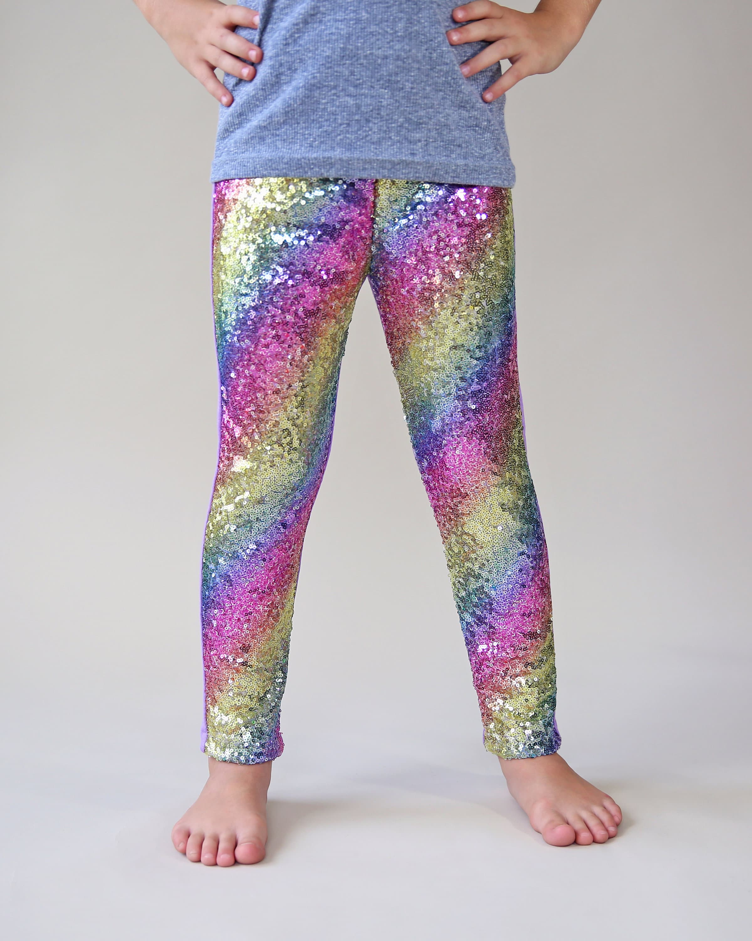 Pastel Rainbow Sequin Pants Pastel 