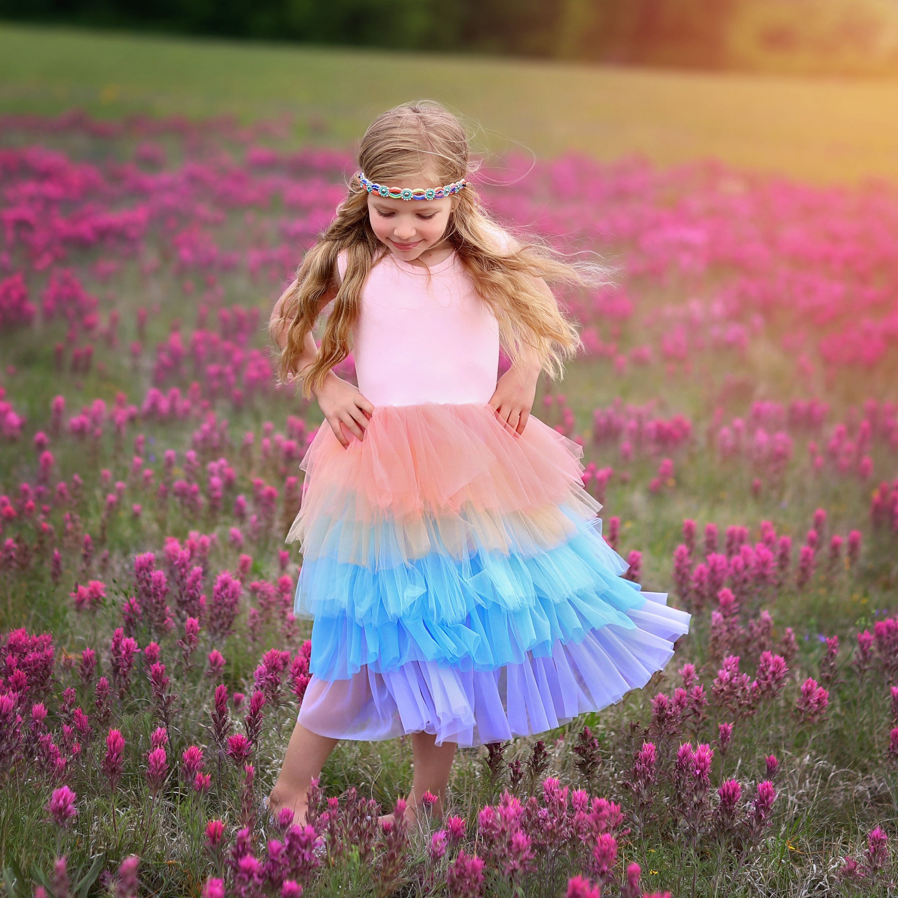 Rainbow Dress Long Pastel Dress Pastel Rainbow Tutu Dress - Etsy